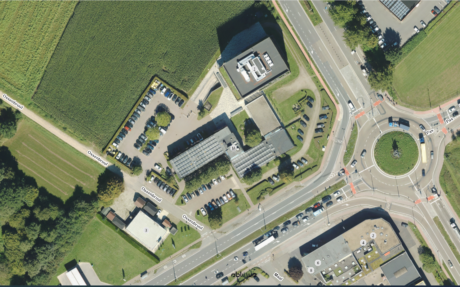 luchtfoto hoofdgebouw