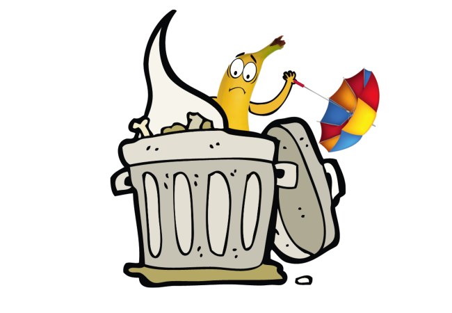 Bart de Banaan in de vuilnisbak