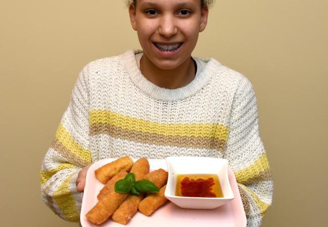 Zara met mozzarellasticks